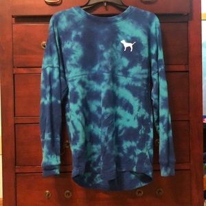 VS Pink blue tie dye pullover sweatshirt